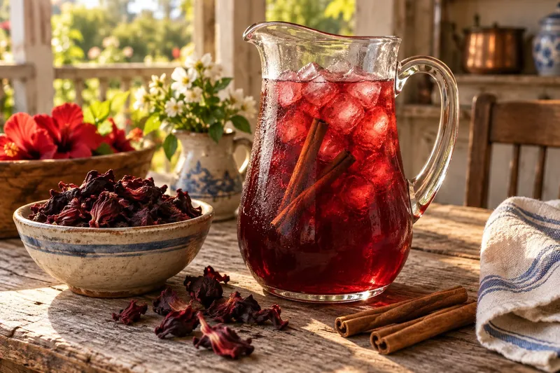 Red Prairie Hibiscus Cooler made at home