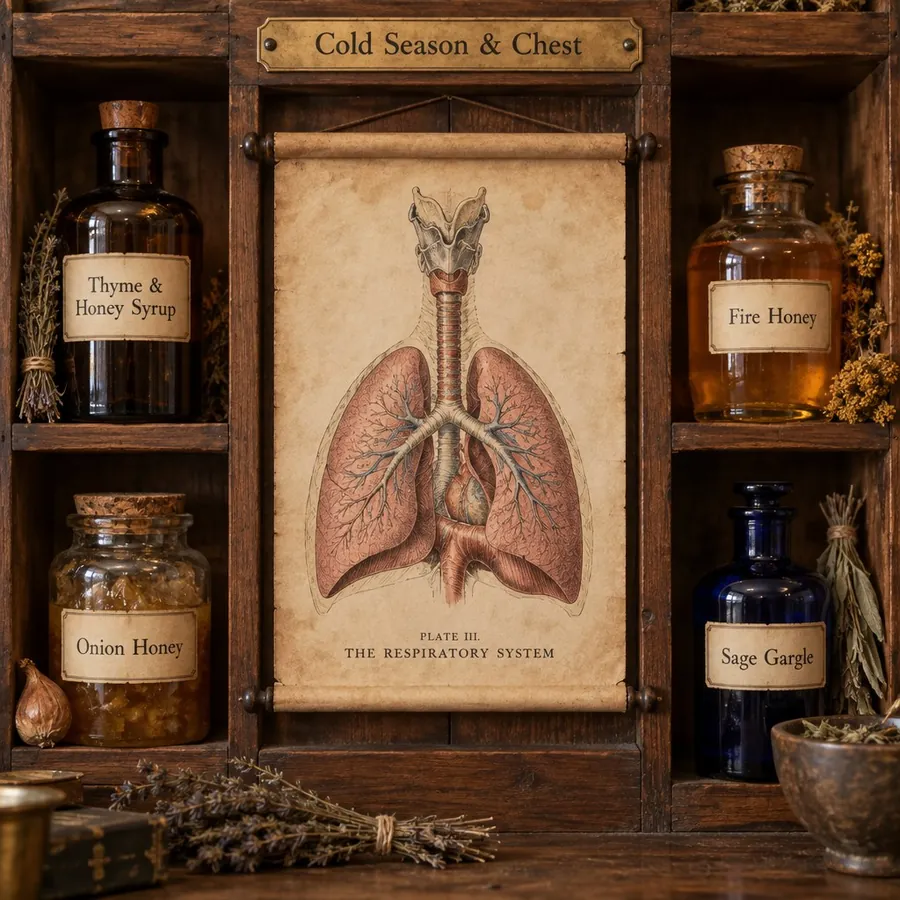Apothecary shelf for Cold Season & Chest remedies